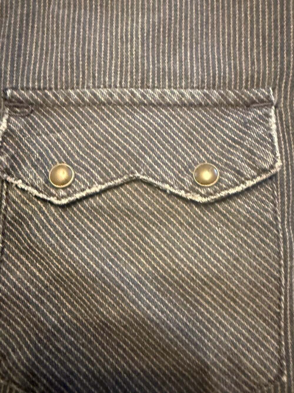 Levi's Authentic Jeanswear Pinstripe Western Snap Button Shirt Size L - Picture 3 of 5